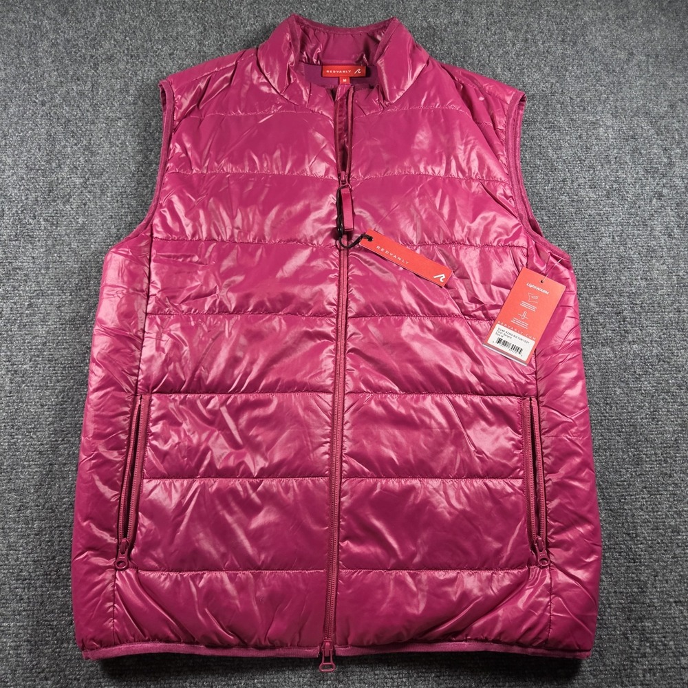New Redvanly Mens M Bolton Puffer Vest Full Zip Lightweight Sangria